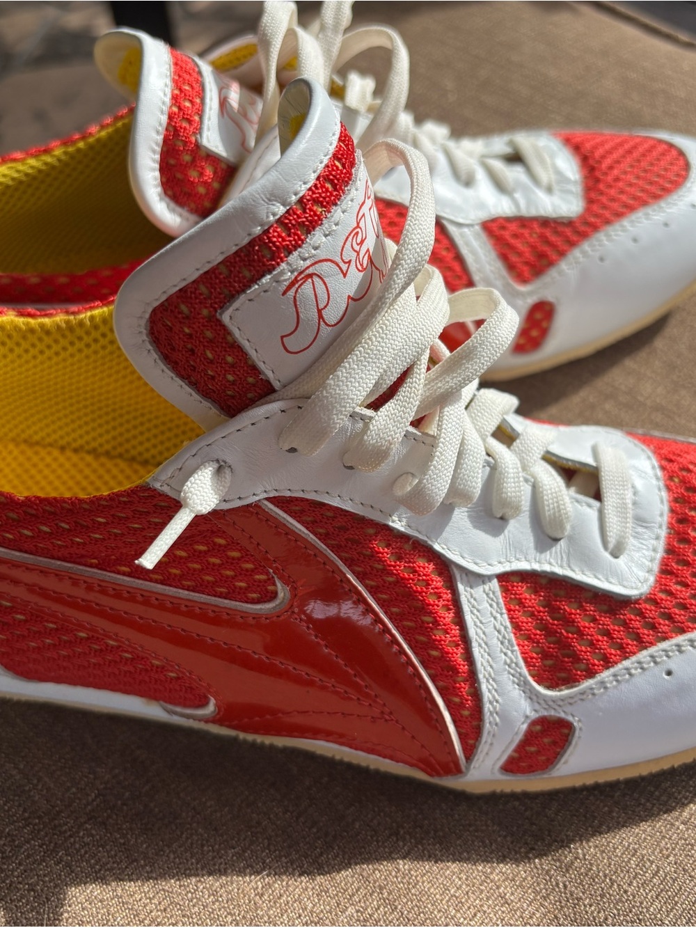 Vintage Dolce & Gabbana Red and White Women’s Sneakers